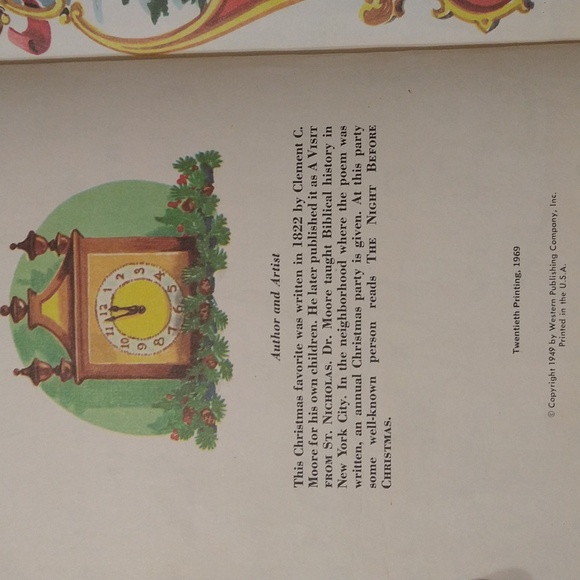 Vintage 1969 The Night Before Christmas A Little Golden Book by Clement C Moore - Picture 7 of 9